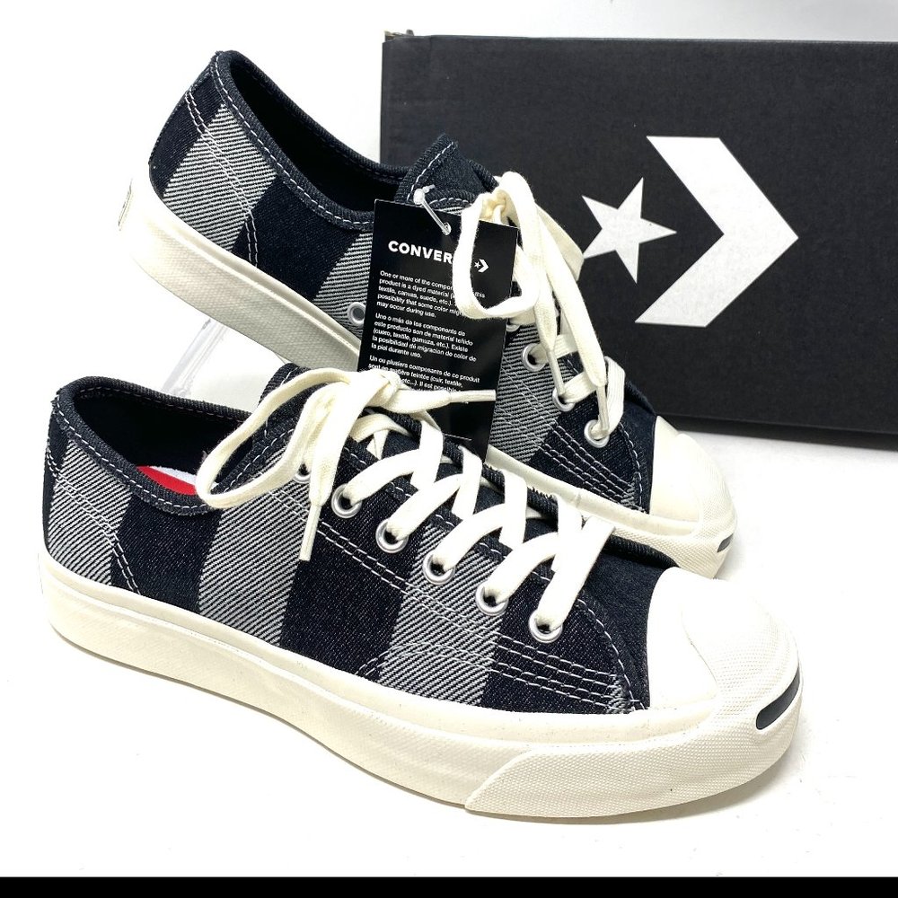 🌿Sale🌿 Converse Jack Purcell Low Canvas Black White Men’s Size 9.5 167830C - Picture 2 of 10